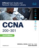 book cover: CCNA 200-301 Official Cert Guide and Network Simulator Library, Second Edition